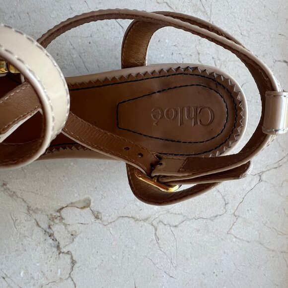 Chloé Nude patent leather sandals  Size EU 36.5 - Picture 8 of 9